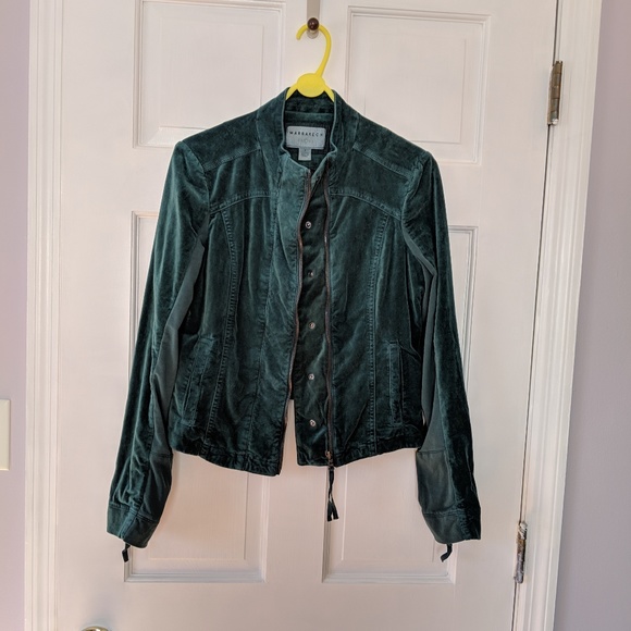 Evereve Jackets & Blazers - Marrakech Moto Jacket Dark Green Velvet Evereve